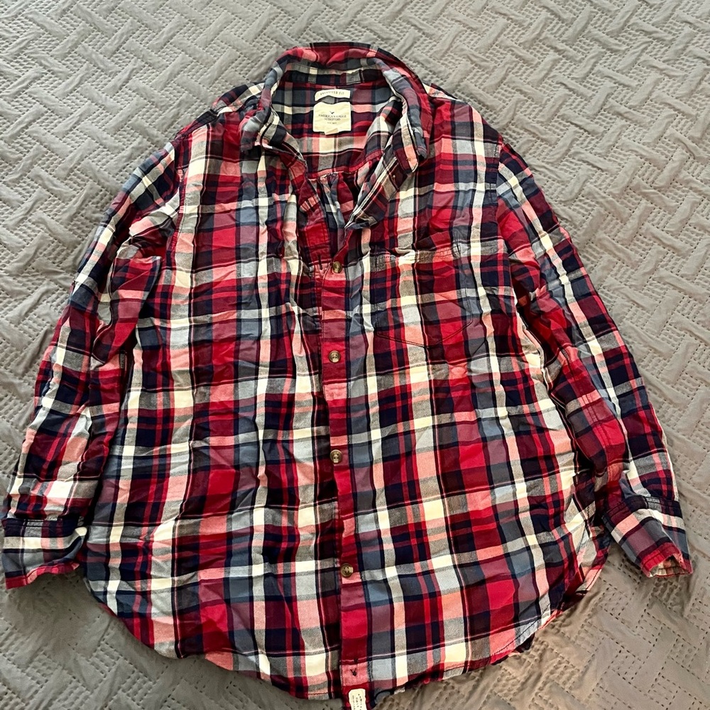 American Eagle Red, White & Blue Flannel